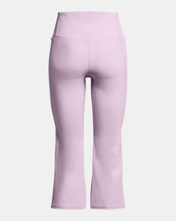 Women's UA Meridian Rib Crop Flare Pants, Purple, pdpMainDesktop image number 5